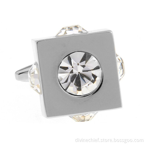 High End Men Metal Suit Shirt Cufflinks With Crystal For Sale